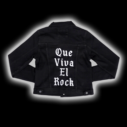 Black Denim Embroidered Jacket
