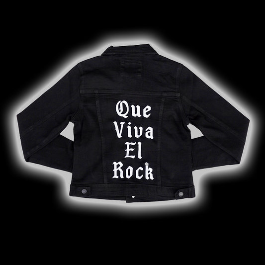 Black Denim Embroidered Jacket